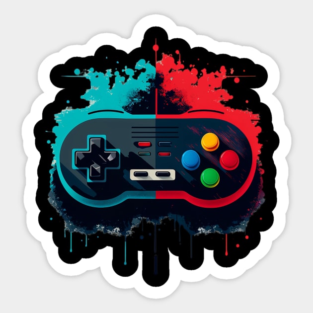 Retro Video Game Controller I Sticker by 20th Century Tees